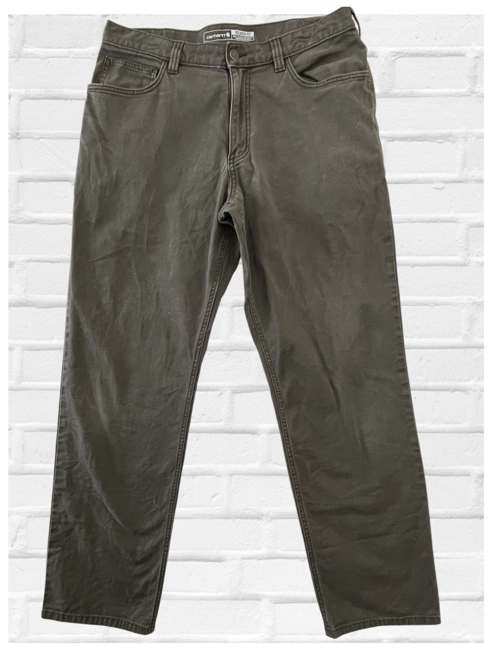 Carhartt 34 relaxed fit jeans brown straight leg utility streetwear workwear